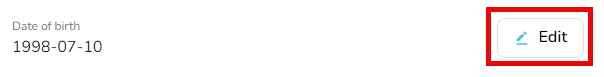 Date of birth edit button within account settings