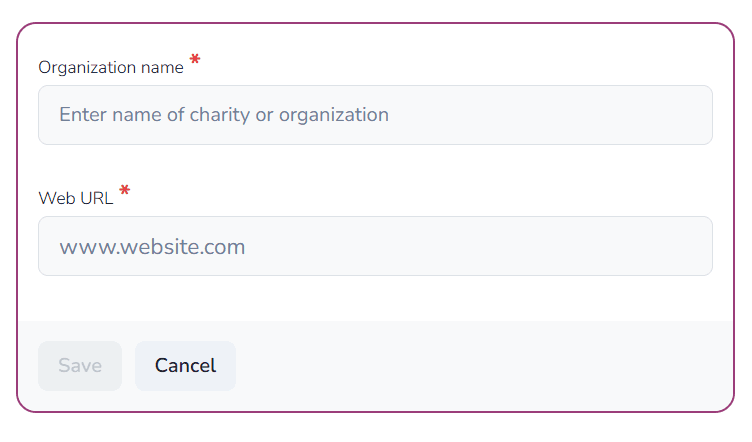 Add a custom donation link form