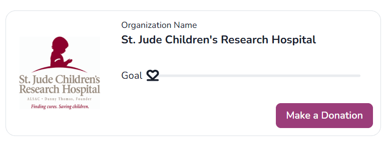 Donation link displayed on the memorial