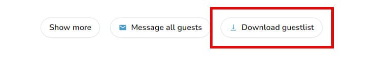 Bouton Télécharger la liste des invités sur la page d'événement