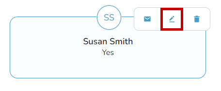 Pencil icon to edit an event guest
