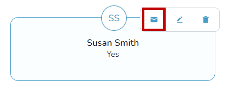 Envelope icon to message an individual guest
