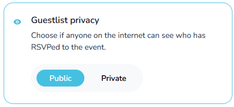 Event privacy options