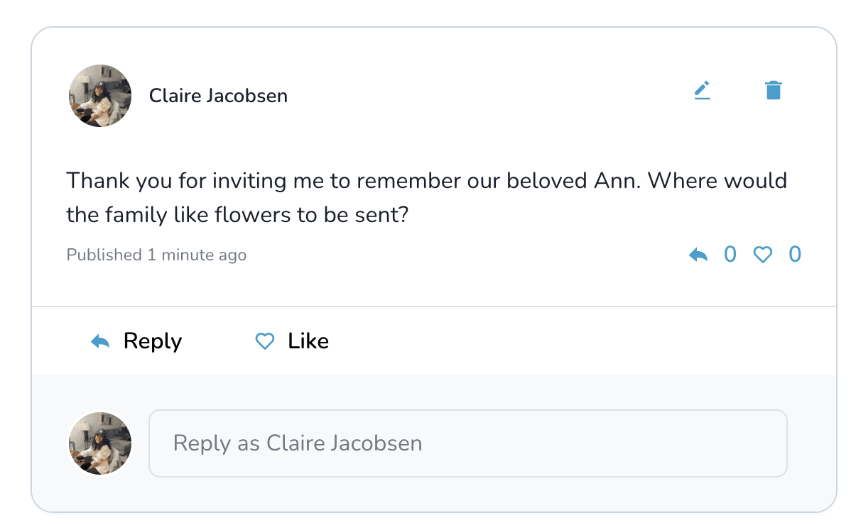 Publish button for event questions