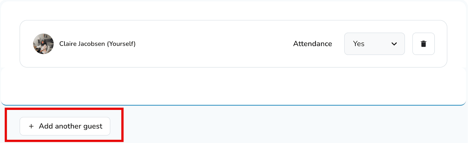 Ajouter un autre invité à la confirmation de présence