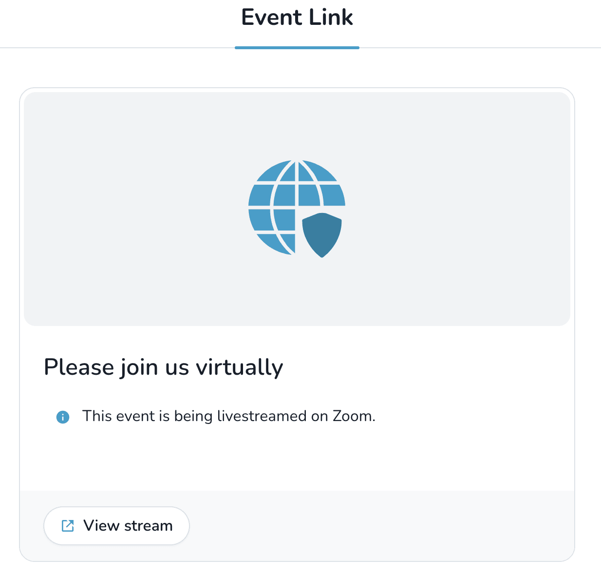 Save the streaming link on the event page