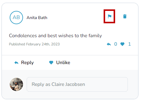 Flag moderation review screen
