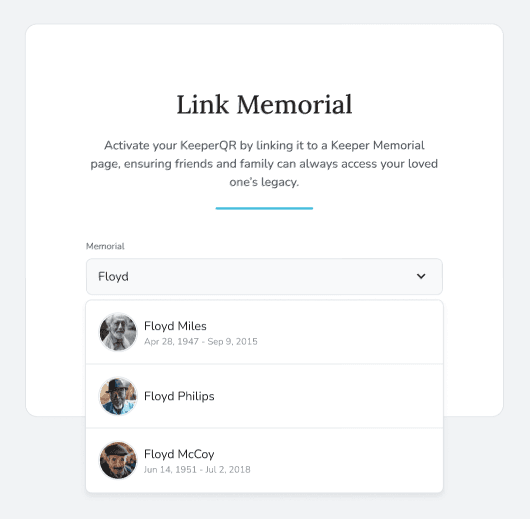 Option to create a new memorial