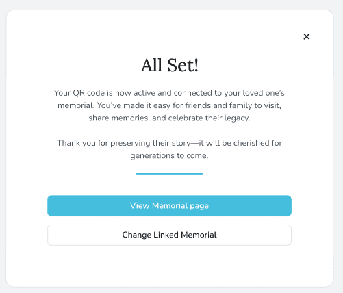 QR successfully linked