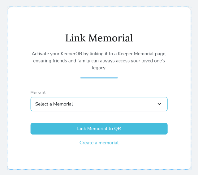 Choose an existing memorial