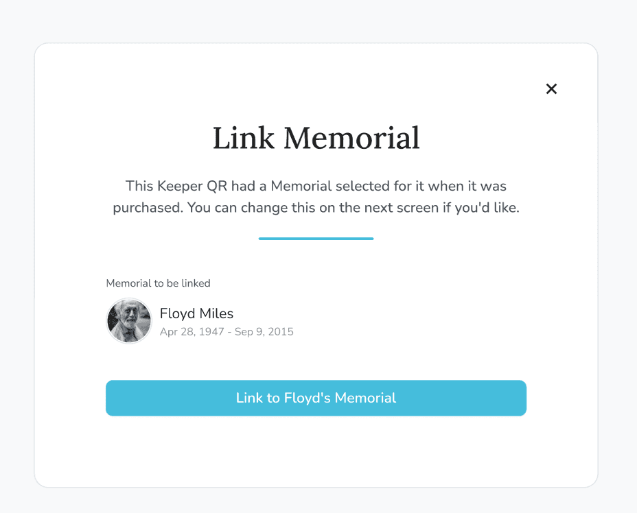 Selected memorial preview