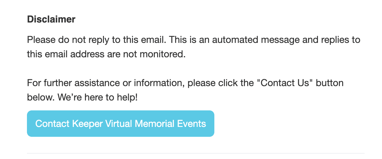 Bouton pour contacter le gardien du mémorial