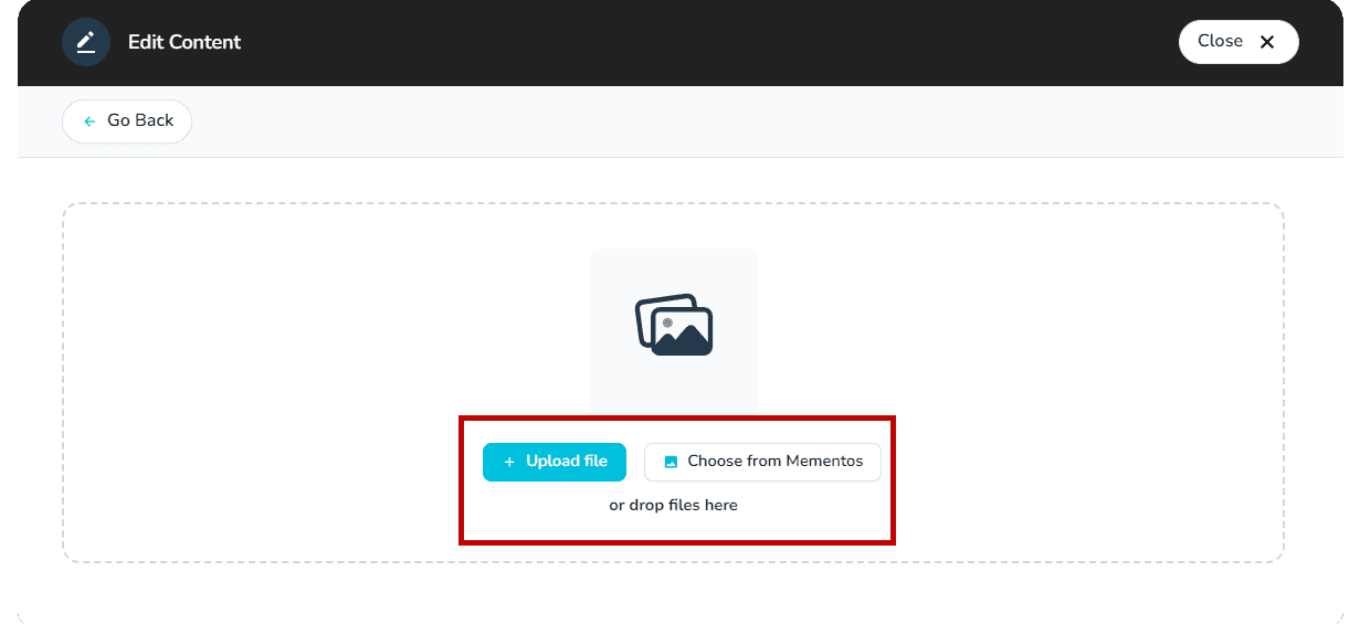 Upload or choose media for the album
