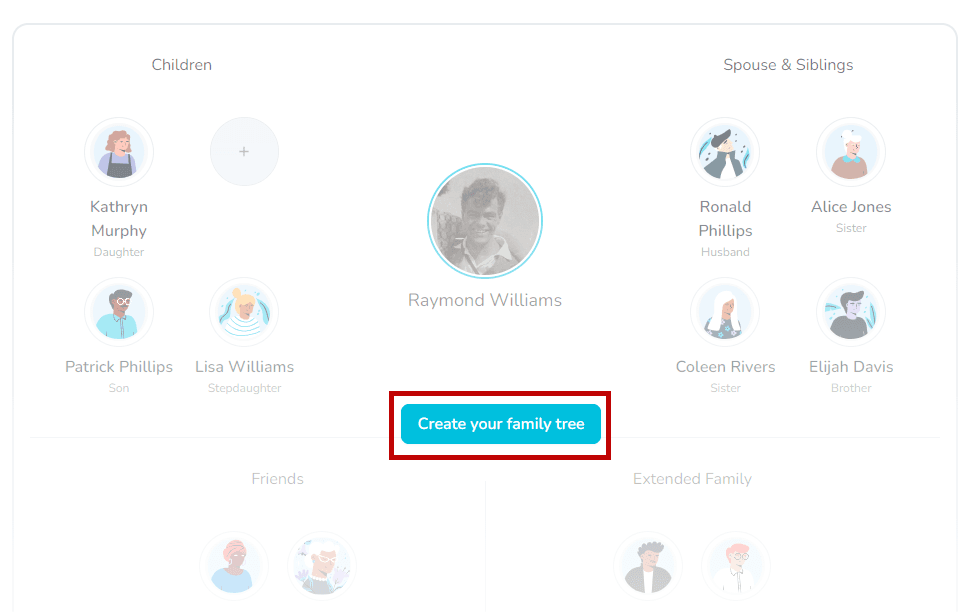 Create your family tree button