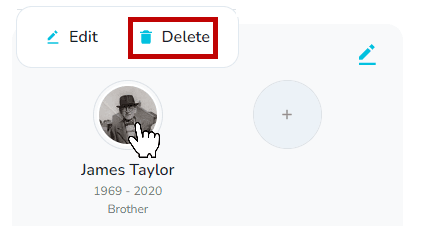 Delete option inside Loved Ones editor