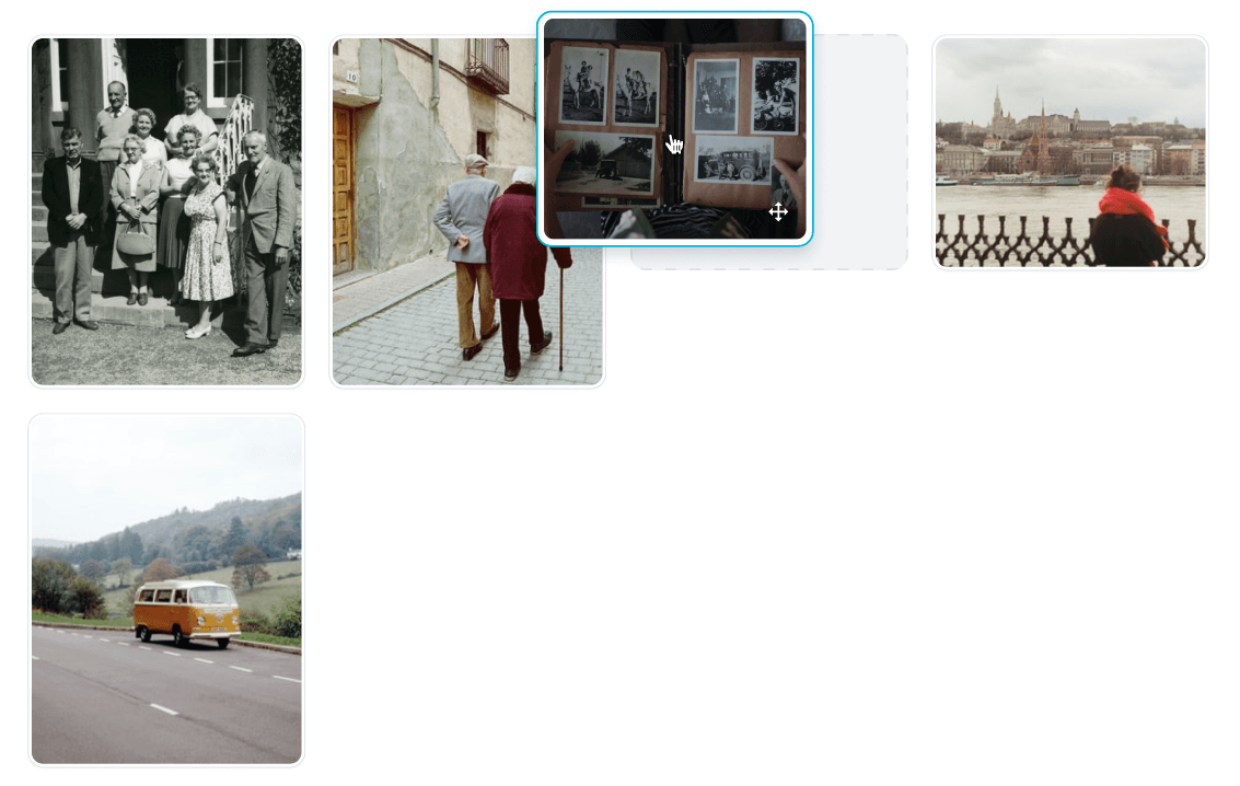 Dragging mementos to reorder them