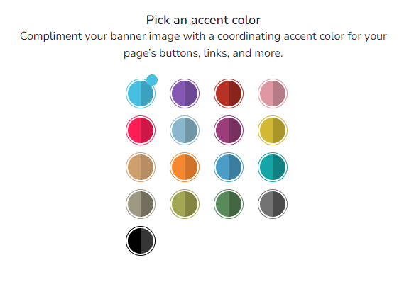 Palette de couleurs d'accentuation pour le thème du mémorial