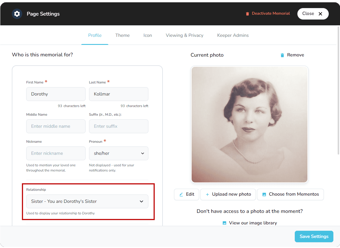 Relationship dropdown with predefined and custom options
