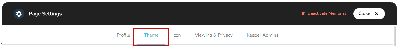 Theme tab showing design options