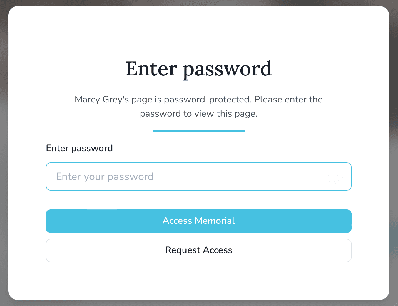 Demande de mot de passe avec option Demander l'accès