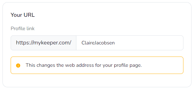 Custom profile URL field