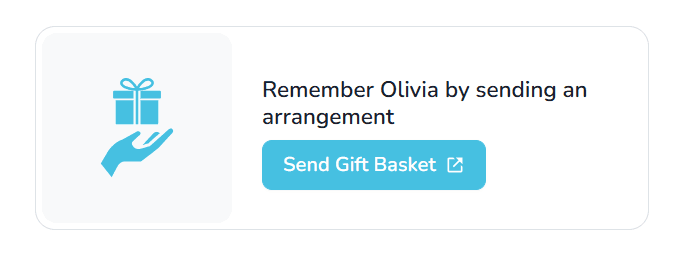 Send Gift Basket button on a memorial