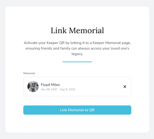Lier le nouveau mémorial au QR